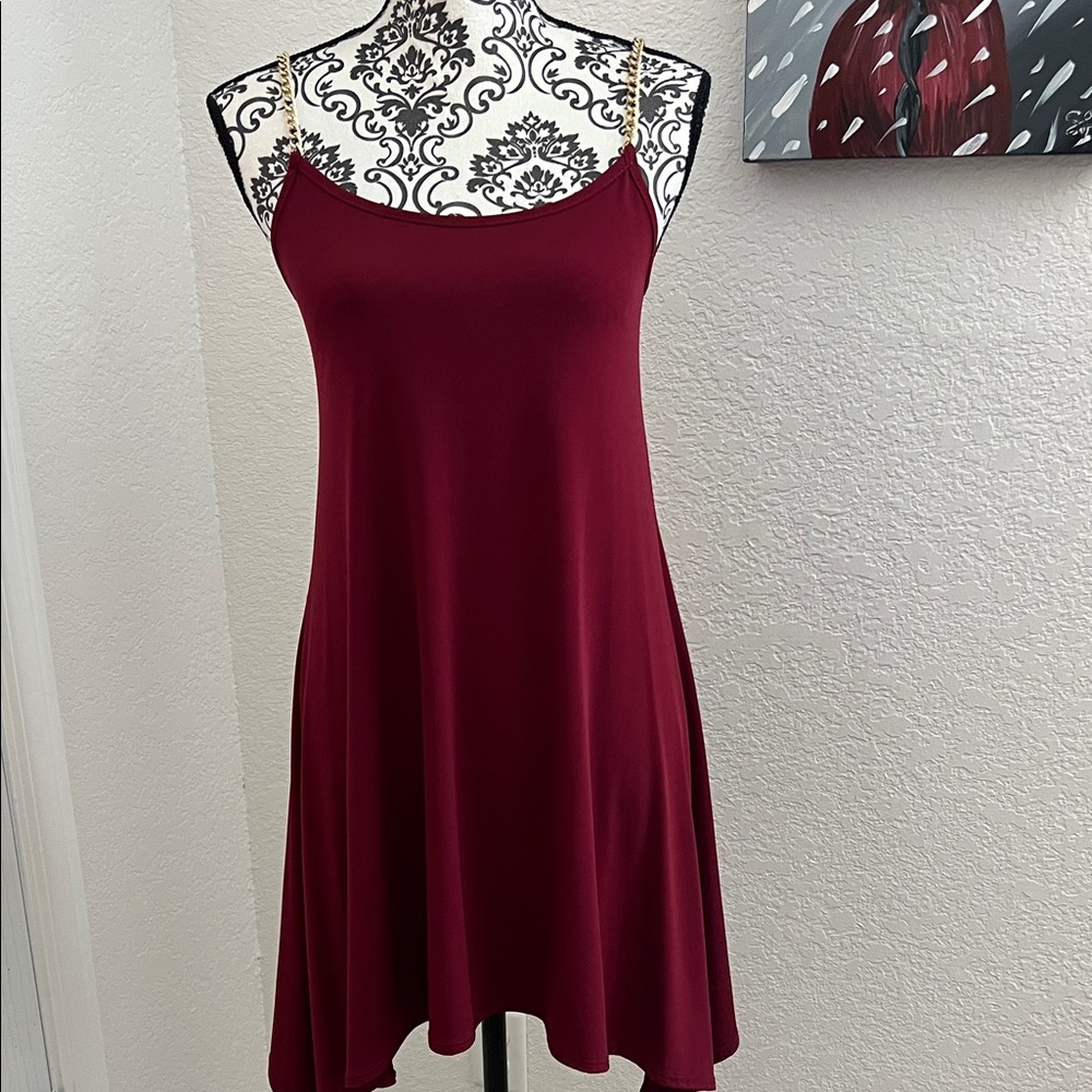 First Love Burgundy Midi Dress